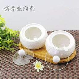 潮州新喬業陶瓷廠直銷 時尚陶瓷調味罐兩件套，打造高品質廚房生活